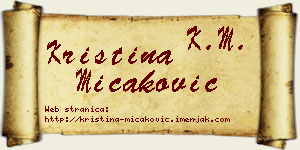 Kristina Micaković vizit kartica